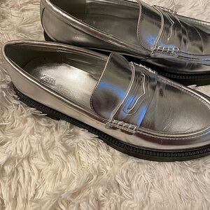 Silver loafers from Zara size 40